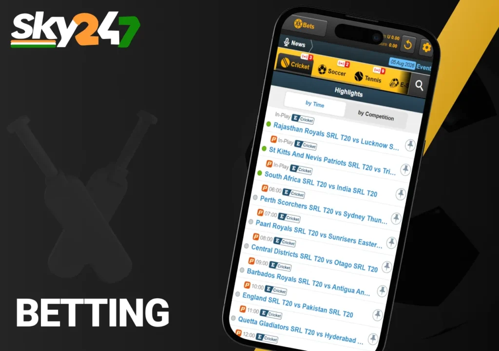 Sky247 offers a wide range of sports betting markets and competitive odds.