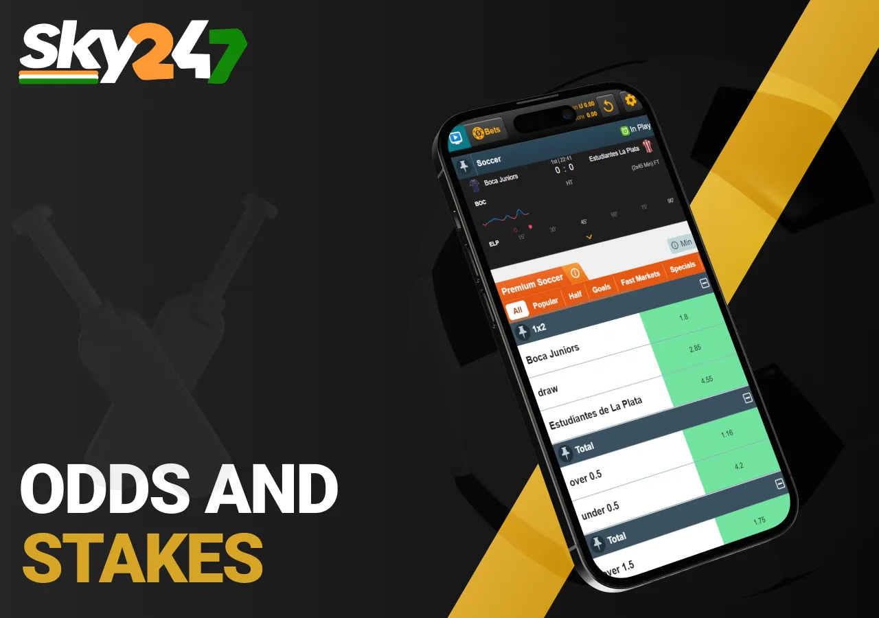 Competitive odds and flexible stake options are available across multiple betting markets.
